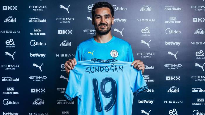 33 anni, il centrocampista tedesco Gundogan torna al Manchester City a titolo gratuito